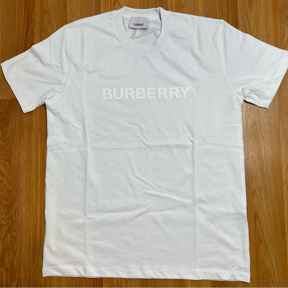 Burberry Logo Print Cotton Jersey T-shirt for Men Oatmeal Melange Small Size